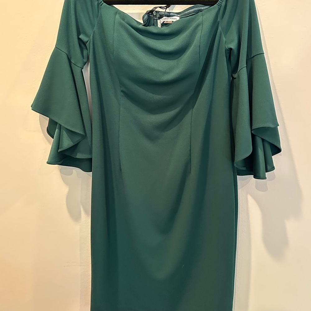Calvin Klein Teal Long Sleeve Dress